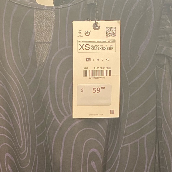 Zara printed mini dress. Tags still on never worn - Picture 10 of 10